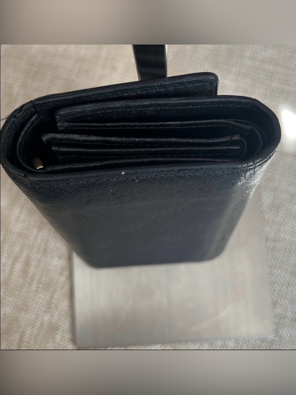 Low Start MCM Black Leather Logo Plate Continental Wallet with Gold Hardware GUC - Picture 6 of 15
